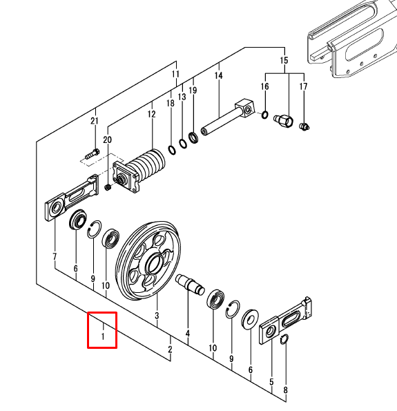 RODA GUIA ESTEIRA DE BOR COM PISTAO